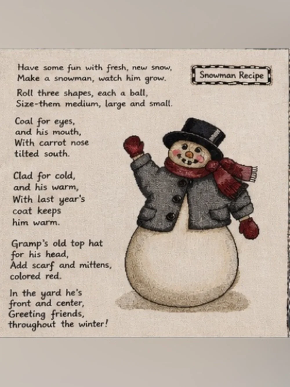 The Rug Barn Knit Jacquard Snowman Christmas Woven Throw Blanket Fringe 50x64
